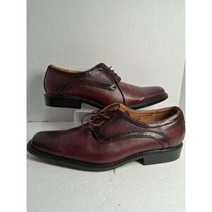 Antonio Cerrelli Mens 12W Burgundy Faux Lizard Leather Lace Up Dress Shoes‎ 6792
